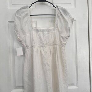 Abound White Puff Sleeve Mini Dress Cottagecore Babydoll NWT
